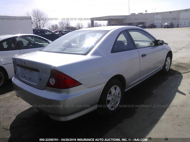 1HGEM211X4L074139 - 2004 HONDA CIVIC DX VP 银色 照片 4