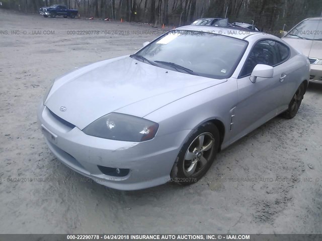 KMHHM65D06U225683 - 2006 HYUNDAI TIBURON GS SILVER photo 2