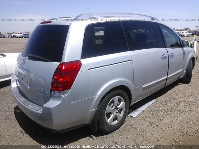 5N1BV28U87N110753 - 2007 NISSAN QUEST S/SE/SL SILVER photo 4