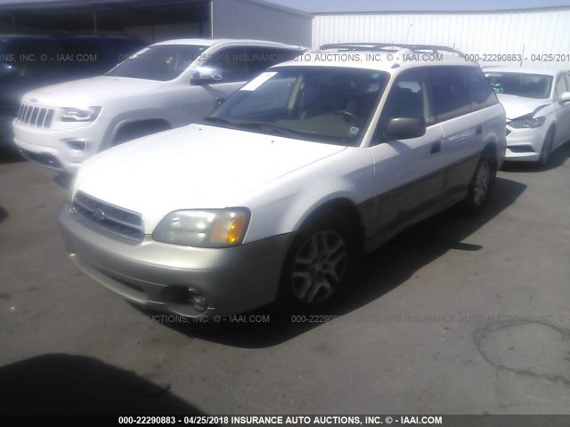 4S3BH665X17646405 - 2001 SUBARU LEGACY OUTBACK WHITE photo 2