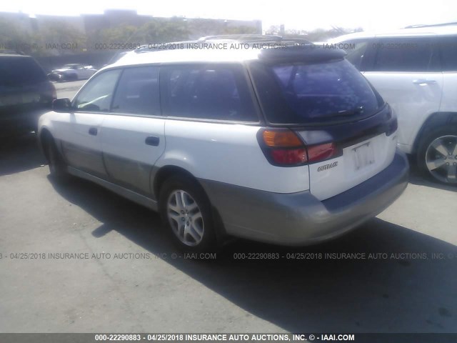 4S3BH665X17646405 - 2001 SUBARU LEGACY OUTBACK WHITE photo 3