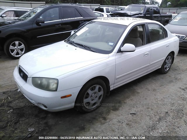 KMHDN45D42U402942 - 2002 HYUNDAI ELANTRA GLS/GT WHITE photo 2