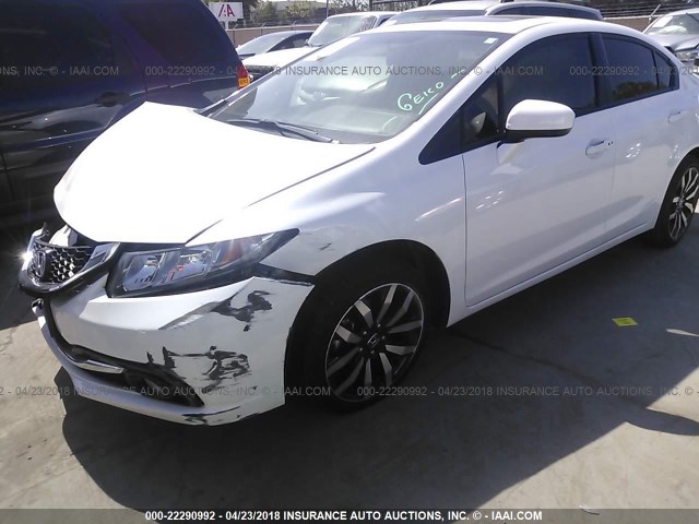 19XFB2F95FE201060 - 2015 HONDA CIVIC EXL WHITE photo 2