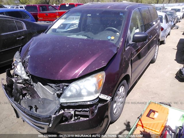 5FNRL382X8B035566 - 2008 HONDA ODYSSEY LX BURGUNDY photo 2