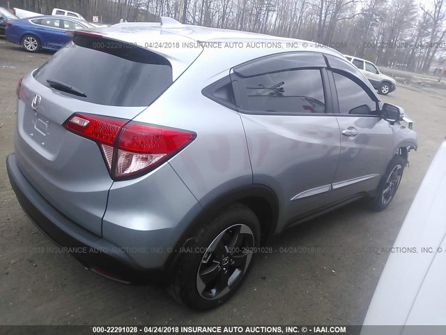 3CZRU5H70JM708235 - 2018 HONDA HR-V EXL SILVER photo 4