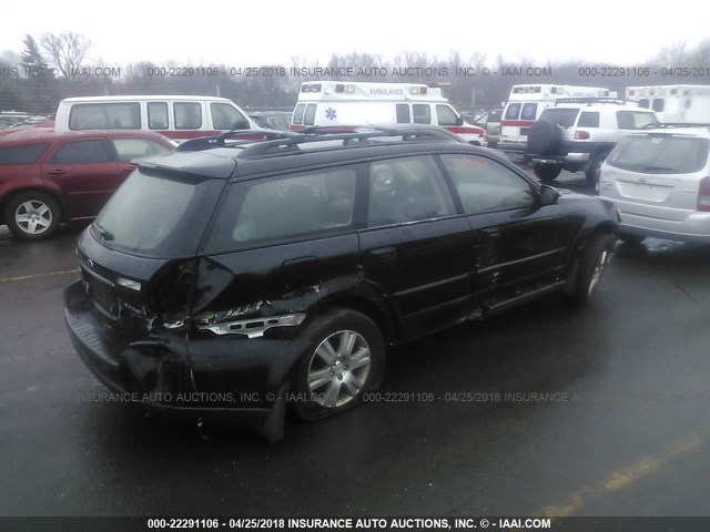 4S4BP62C356338653 - 2005 SUBARU LEGACY OUTBACK 2.5I LIMITED BLACK photo 4