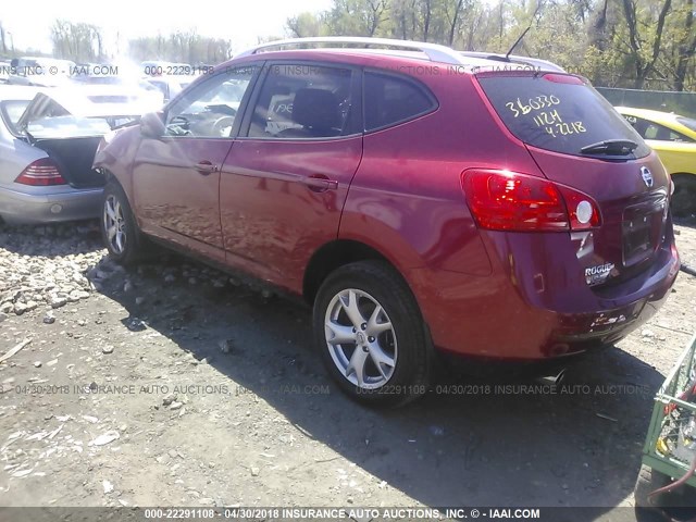 JN8AS58T48W018203 - 2008 NISSAN ROGUE S/SL BURGUNDY photo 3