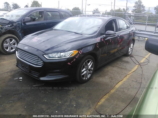 3FA6P0HR5DR283676 - 2013 FORD FUSION SE BLACK photo 2