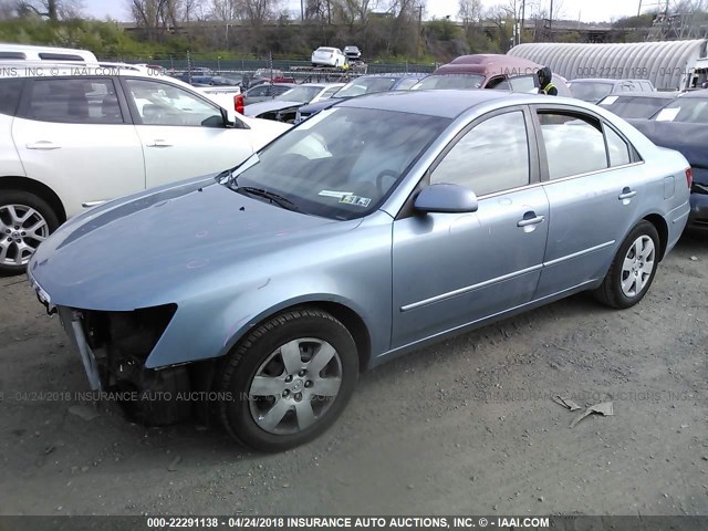 5NPET46C29H486655 - 2009 HYUNDAI SONATA GLS ლურჯი ფოტო 2