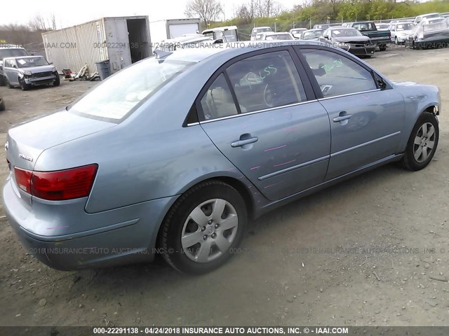5NPET46C29H486655 - 2009 HYUNDAI SONATA GLS ლურჯი ფოტო 4