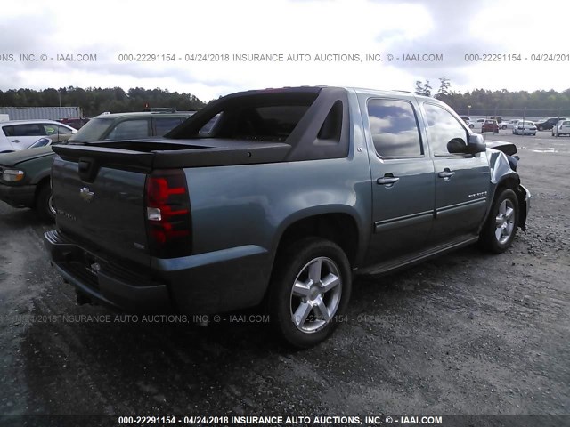 3GNEC22089G289392 - 2009 CHEVROLET AVALANCHE C1500 LT BLUE photo 4