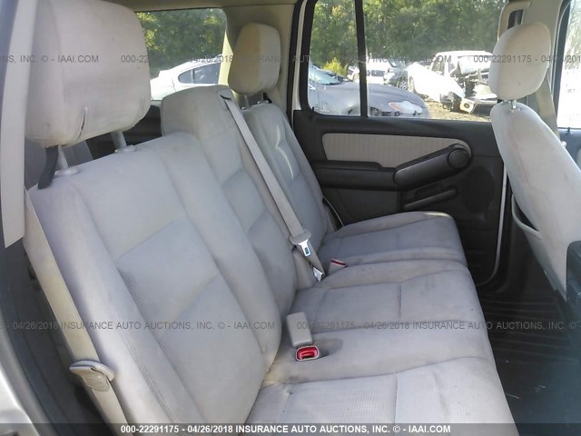 1FMEU73E48UA40253 - 2008 FORD EXPLORER XLT SILVER photo 8