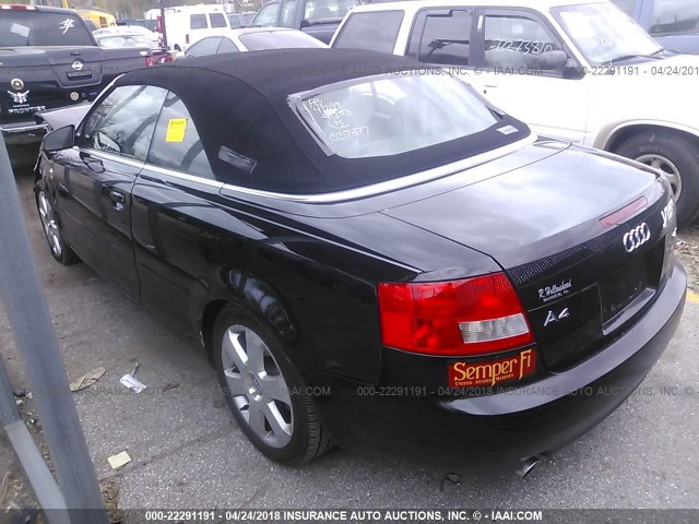 WAUAC48HX6K010431 - 2006 AUDI A4 1.8 CABRIOLET BLACK photo 3