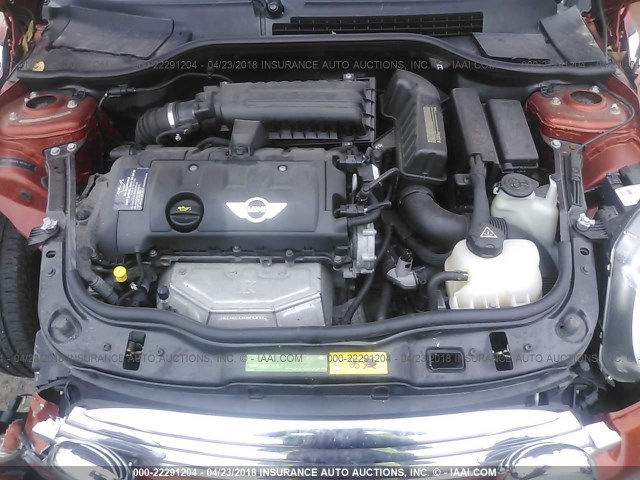 WMWSU3C5XBT182293 - 2011 MINI COOPER ORANGE photo 10