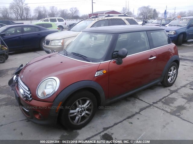 WMWSU3C5XBT182293 - 2011 MINI COOPER ORANGE photo 2