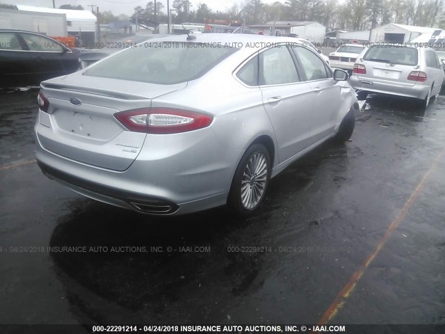 3FA6P0D98FR156445 - 2015 FORD FUSION TITANIUM SILVER photo 4