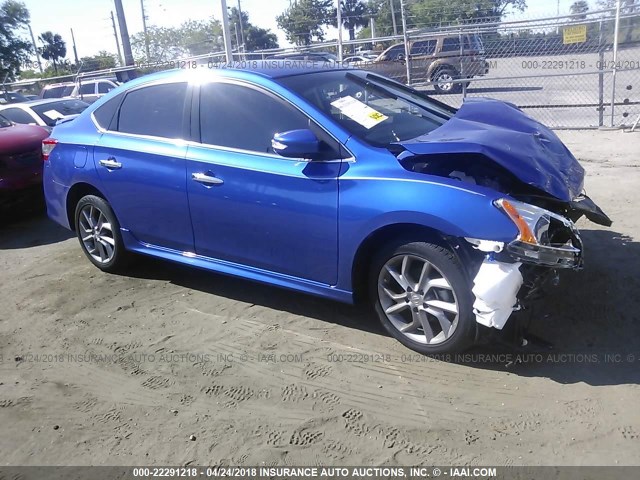 3N1AB7AP7FY366607 - 2015 NISSAN SENTRA S/SV/SR/SL BLUE photo 1