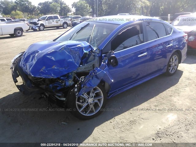 3N1AB7AP7FY366607 - 2015 NISSAN SENTRA S/SV/SR/SL BLUE photo 2