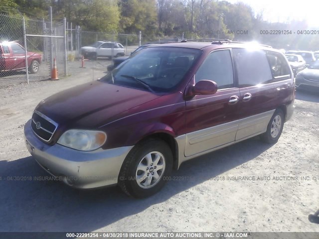 KNDUP131946522104 - 2004 KIA SEDONA EX/LX BURGUNDY photo 4