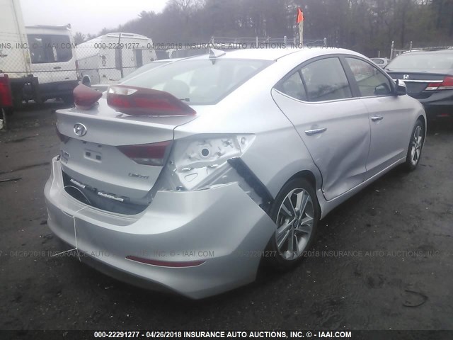 KMHD84LF1HU335964 - 2017 HYUNDAI ELANTRA SE/VALUE/LIMITED SILVER photo 4