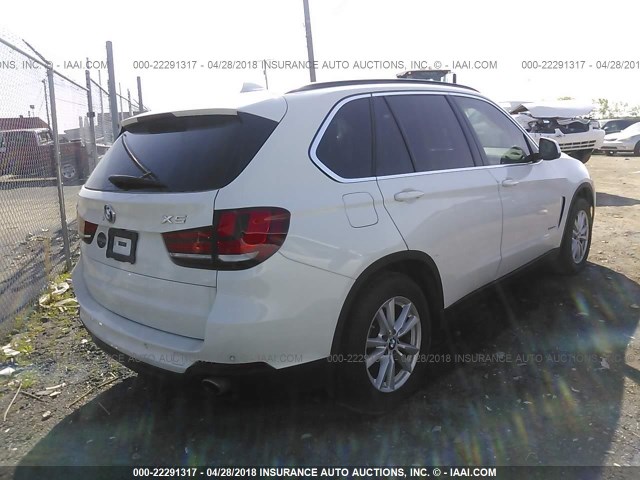 5UXKS4C58E0J95384 - 2014 BMW X5 XDRIVE35D WHITE photo 4