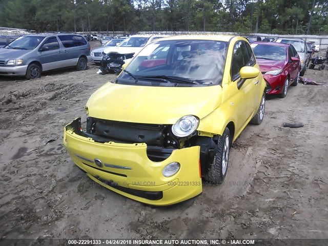 3C3CFFAR3DT740991 - 2013 FIAT 500 POP YELLOW photo 2