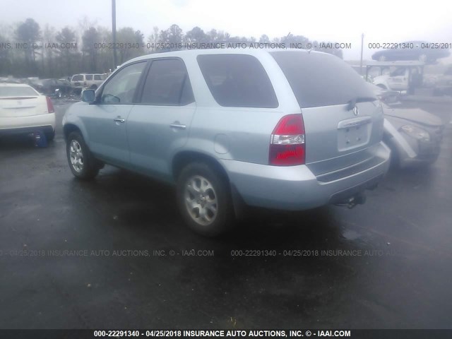 2HNYD18612H535580 - 2002 ACURA MDX TOURING BLUE photo 3