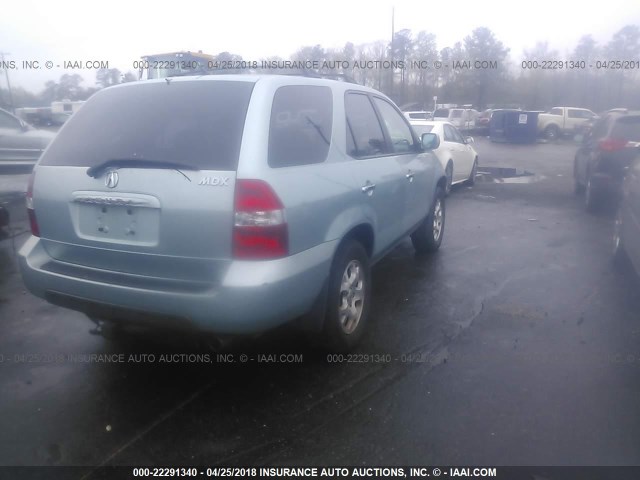 2HNYD18612H535580 - 2002 ACURA MDX TOURING BLUE photo 4