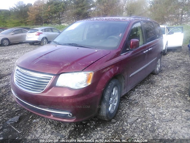 2A4RR5DG0BR635594 - 2011 CHRYSLER TOWN & COUNTRY TOURING MAROON photo 2