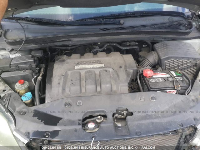 5FNRL38735B086995 - 2005 HONDA ODYSSEY EXL ვერცხლისფერი ფოტო 10