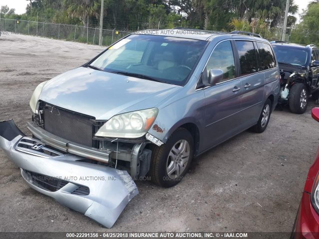 5FNRL38735B086995 - 2005 HONDA ODYSSEY EXL ვერცხლისფერი ფოტო 2