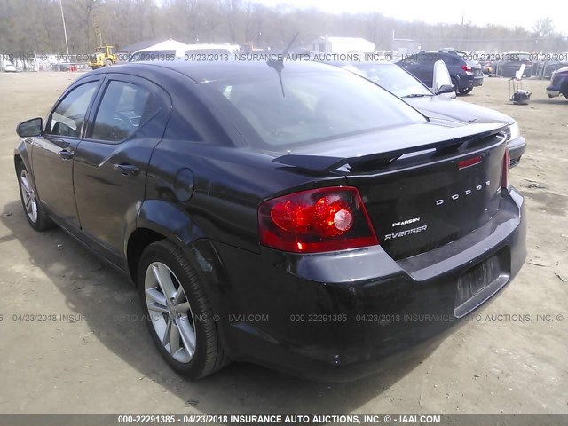 1C3CDZEG0CN293549 - 2012 DODGE AVENGER SXT BLACK photo 3