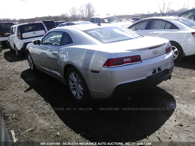 2G1FB1E37E9133924 - 2014 CHEVROLET CAMARO LT SILVER photo 3