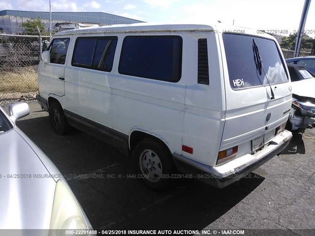 WV2YB0252MG002093 - 1991 VOLKSWAGEN VANAGON BUS WHITE photo 3