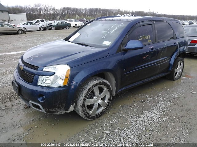 2CNDL037496242355 - 2009 CHEVROLET EQUINOX SPORT BLUE photo 2