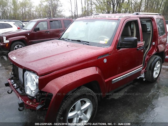 1J8GN58K88W115983 - 2008 JEEP LIBERTY LIMITED RED photo 2