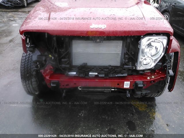 1J8GN58K88W115983 - 2008 JEEP LIBERTY LIMITED RED photo 6
