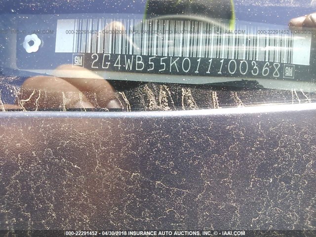 2G4WB55K011100368 - 2001 BUICK REGAL LS 金色 照片 9