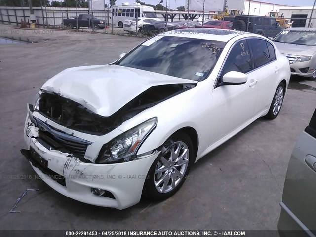 JN1CV6AP2BM300571 - 2011 INFINITI G37 SPORT WHITE photo 2