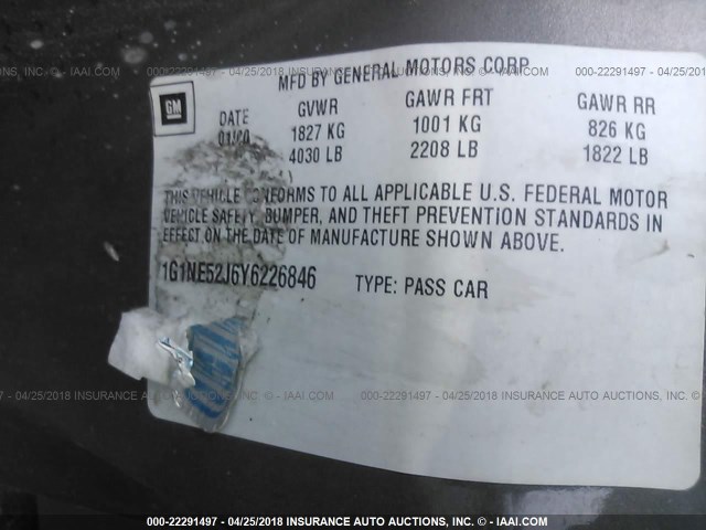 1G1NE52J6Y6226846 - 2000 CHEVROLET MALIBU LS 棕色 照片 9