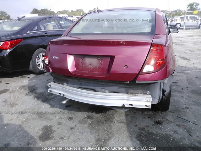 1G8AL55F36Z121979 - 2006 SATURN ION LEVEL 3 MAROON photo 6