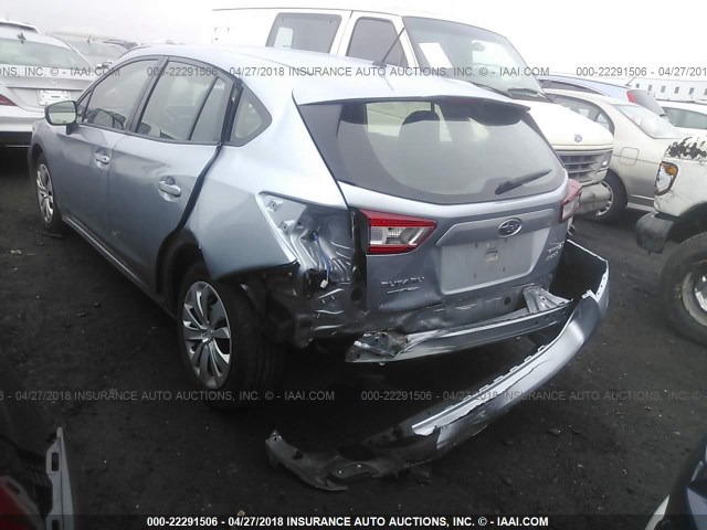 4S3GTAA69H3714377 - 2017 SUBARU IMPREZA SILVER photo 3