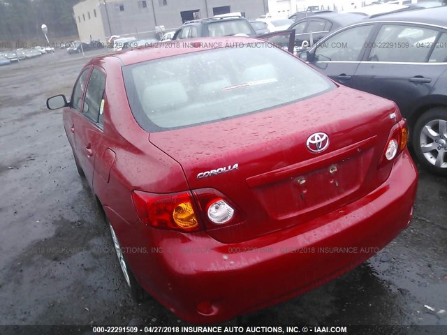 JTDBL40E99J007992 - 2009 TOYOTA COROLLA LE/XLE RED photo 3