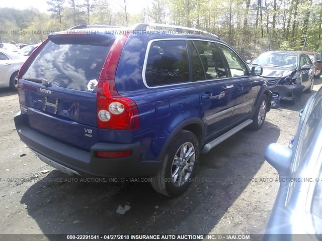 YV4CZ852661286786 - 2006 VOLVO XC90 V8 BLUE photo 4