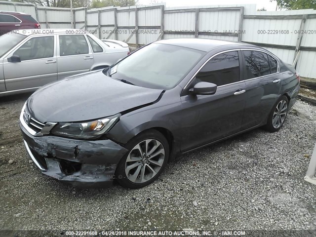 1HGCR2E5XEA009438 - 2014 HONDA ACCORD SPORT Сұр фото 2