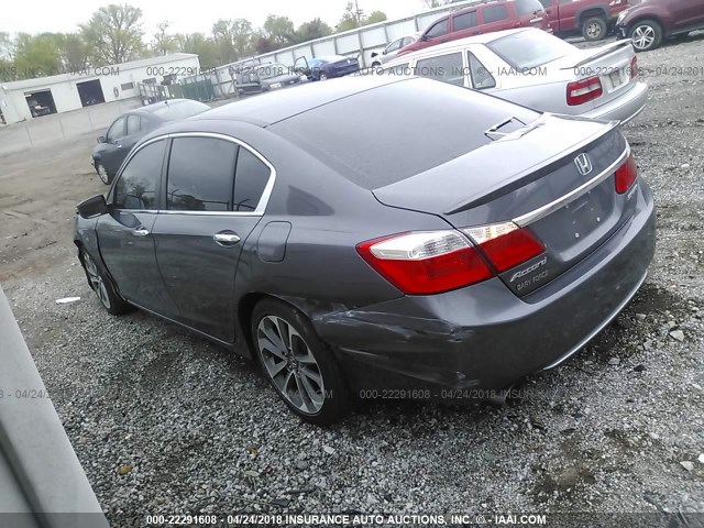 1HGCR2E5XEA009438 - 2014 HONDA ACCORD SPORT Сұр фото 3