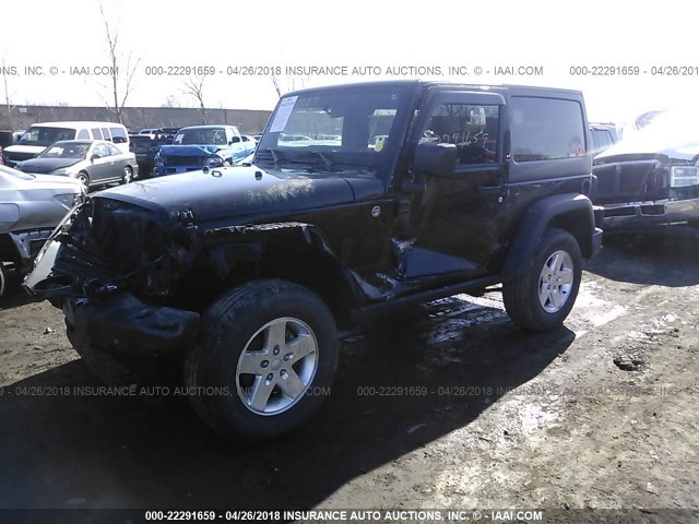 1C4AJWAG5FL572334 - 2015 JEEP WRANGLER SPORT BLACK photo 2