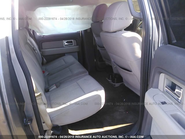 1FTEW1E86AFC28639 - 2010 FORD F150 SUPERCREW GRAY photo 8