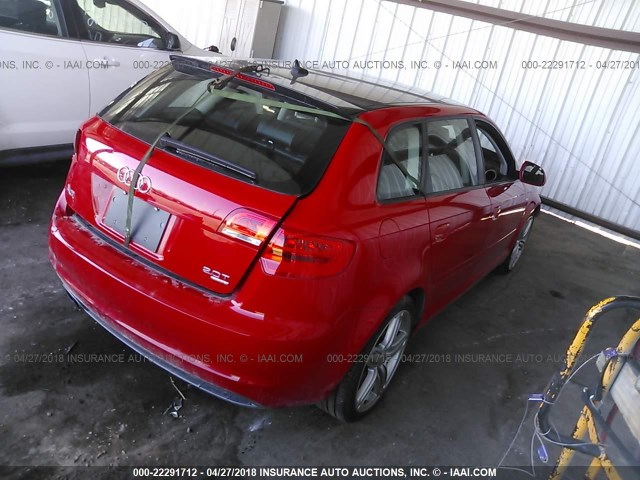 WAUMFAFM4AA084168 - 2010 AUDI A3 PREMIUM PLUS RED photo 4