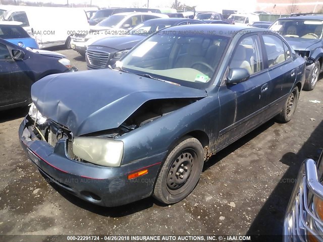 KMHDN45D92U333293 - 2002 HYUNDAI ELANTRA GLS/GT BLUE photo 2